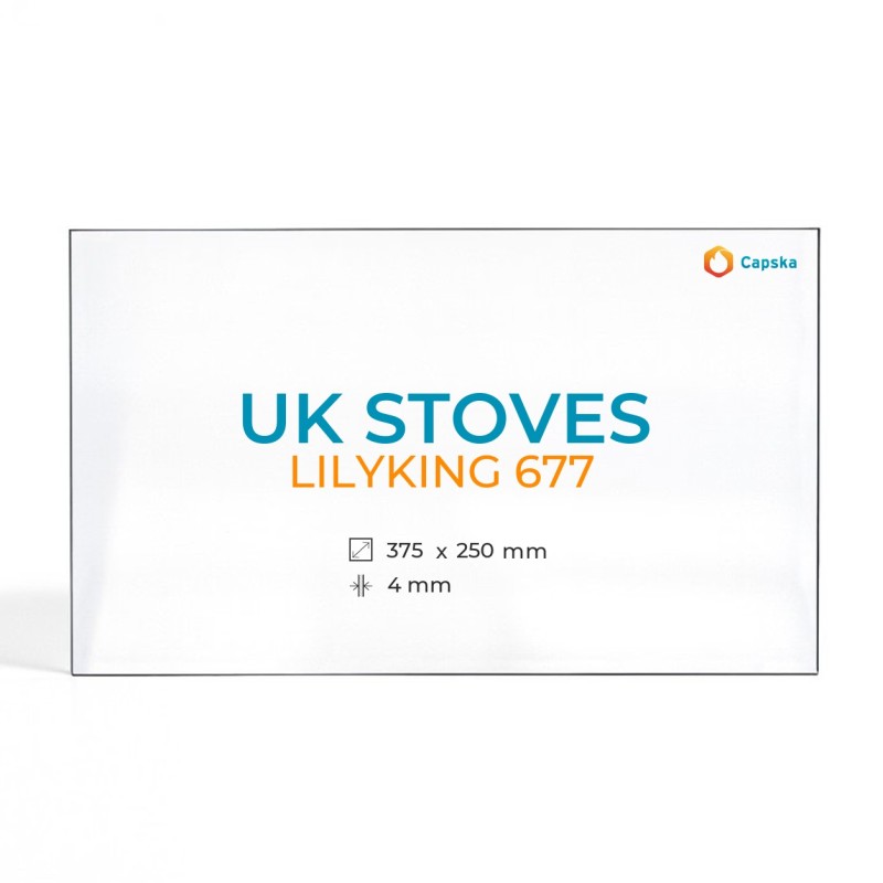 Uk Stoves LILYKING 677 Glass - Rectangular Wood Burning Stove Panel