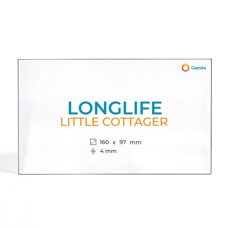 Longlife LITTLE COTTAGER Glas - Rechteck Kaminglas für Kaminofen