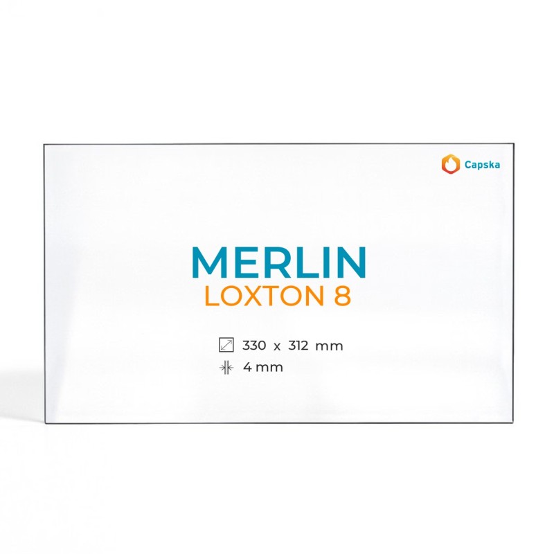 Vitre Merlin LOXTON 8 - Verre Rectangle pour poêle à bois