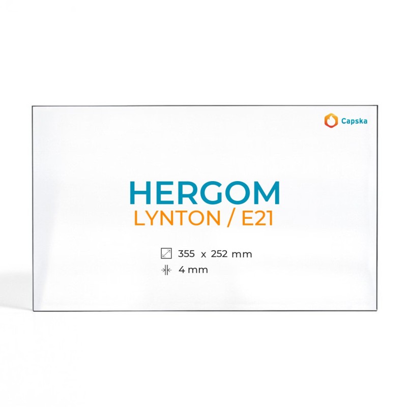Hergom LYNTON / E21 Glass Panel for Wood Stove - Rectangular Shape