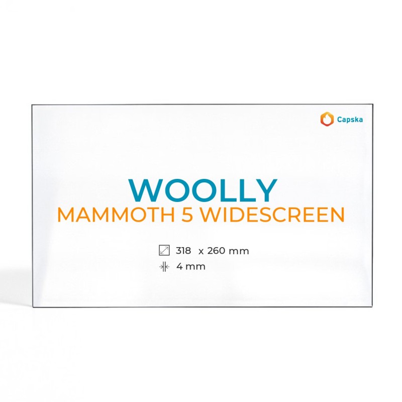 Vitre Woolly MAMMOTH 5 WIDESCREEN - Verre Rectangle pour poêle à bois