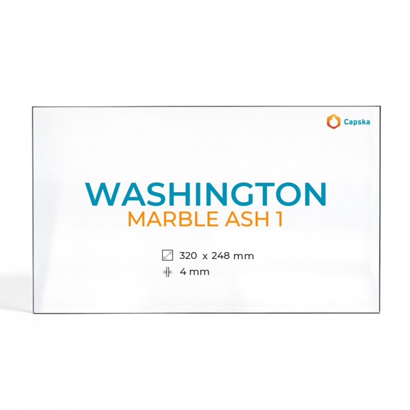 Washington MARBLE ASH 1 Glass Panel - Rectangular Stove Accessory