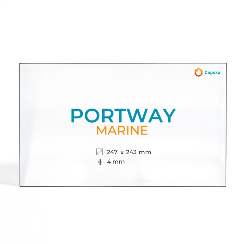 Portway MARINE Rechteck Kaminglas - Hitzebeständig bis 760°