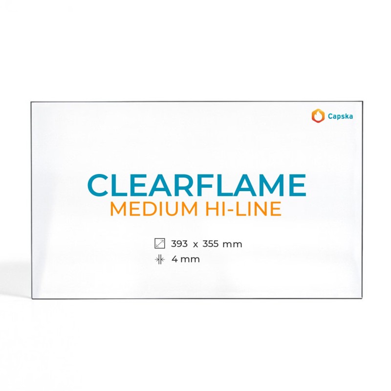 Clearflame MEDIUM HI-LINE Glass - Rectangular Panel for Wood Burning Stove