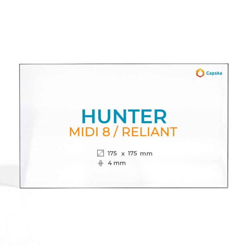 Hunter MIDI 8 / RELIANT Glass - Rectangular Panel for Wood Burning Stove