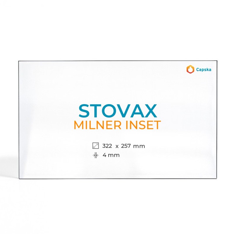 Stovax MILNER INSET Glass - Rectangular Panel for Wood Burning Stove