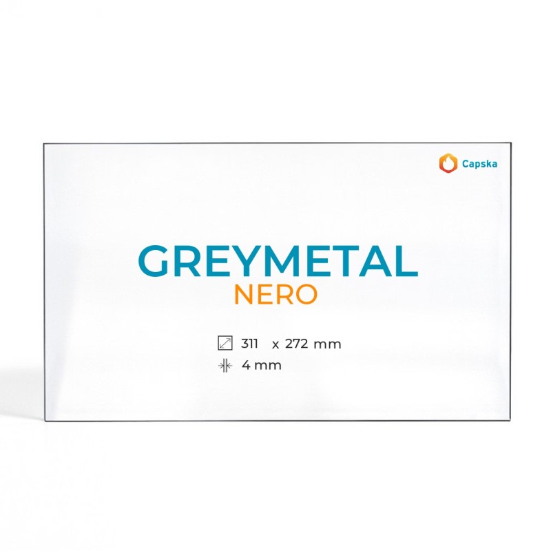 Vitre Greymetal NERO - Verre Rectangle pour poêle à bois