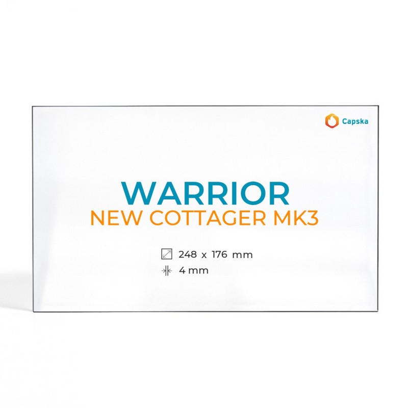 Vitre Warrior NEW COTTAGER MK3 - Verre Rectangle pour poêle à bois