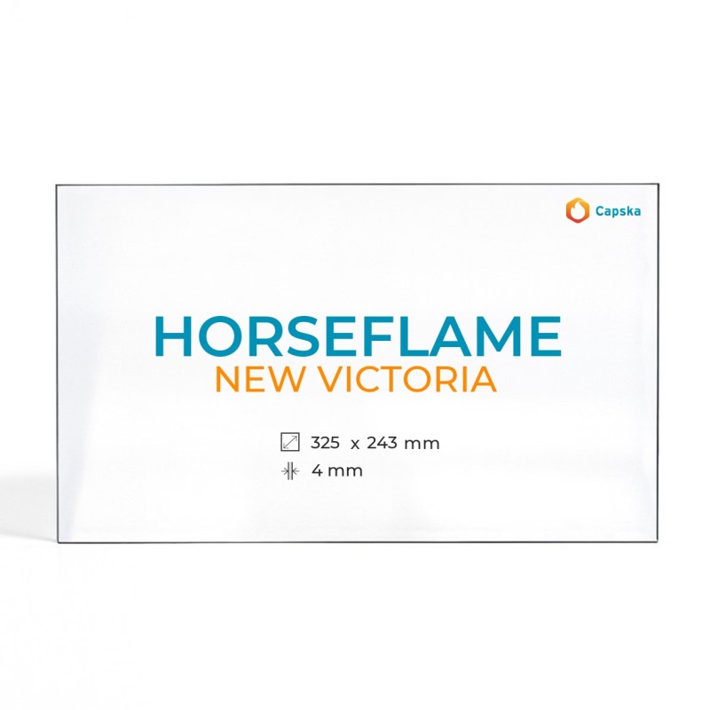 Horseflame NEW VICTORIA Glas - Rechteck Kaminglas für Kaminofen
