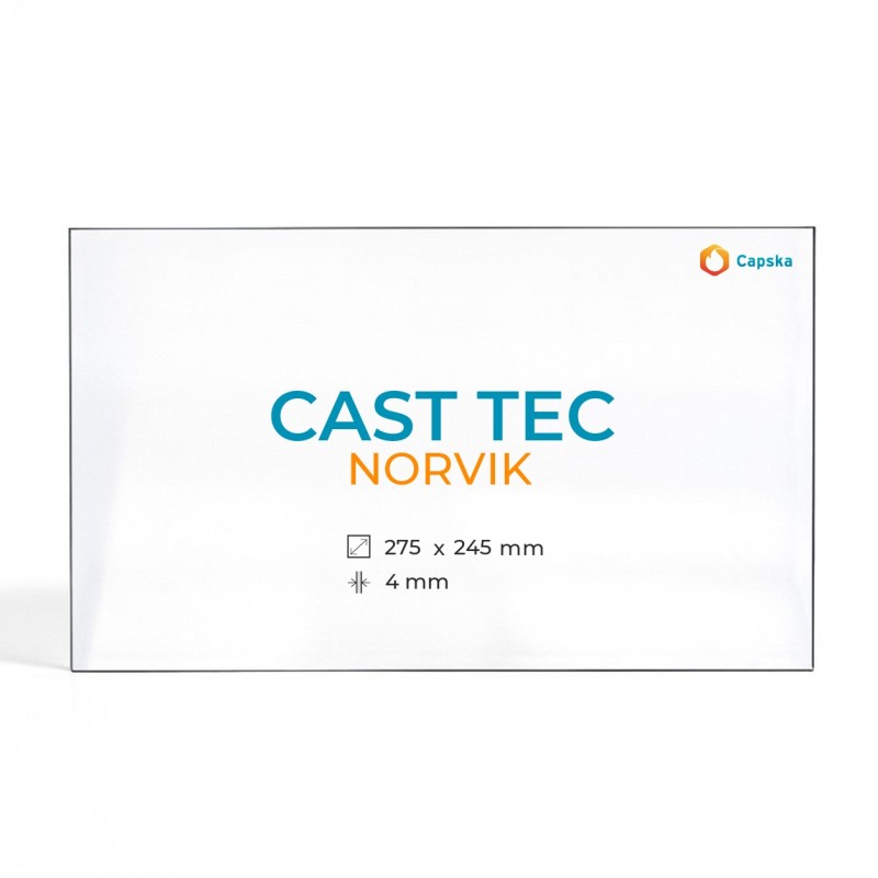 Vitre Cast Tec NORVIK - Verre Rectangle pour poêle à bois