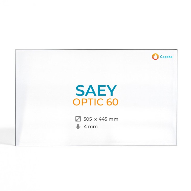 Saey OPTIC 60 Glas - Rechteck Kaminglas für Kaminofen