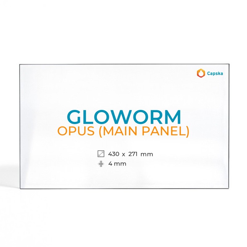 Vetro Gloworm OPUS (MAIN PANEL) - Vetro Rettangolo per stufa a legna