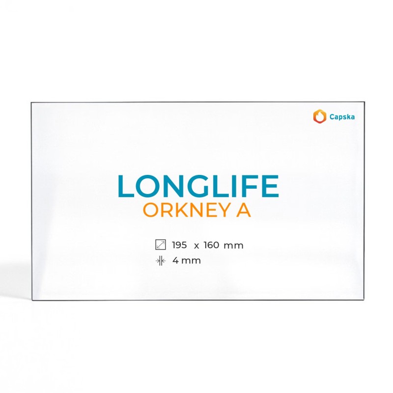 Longlife ORKNEY A Glas - Rechteck Kaminglas für Kaminofen
