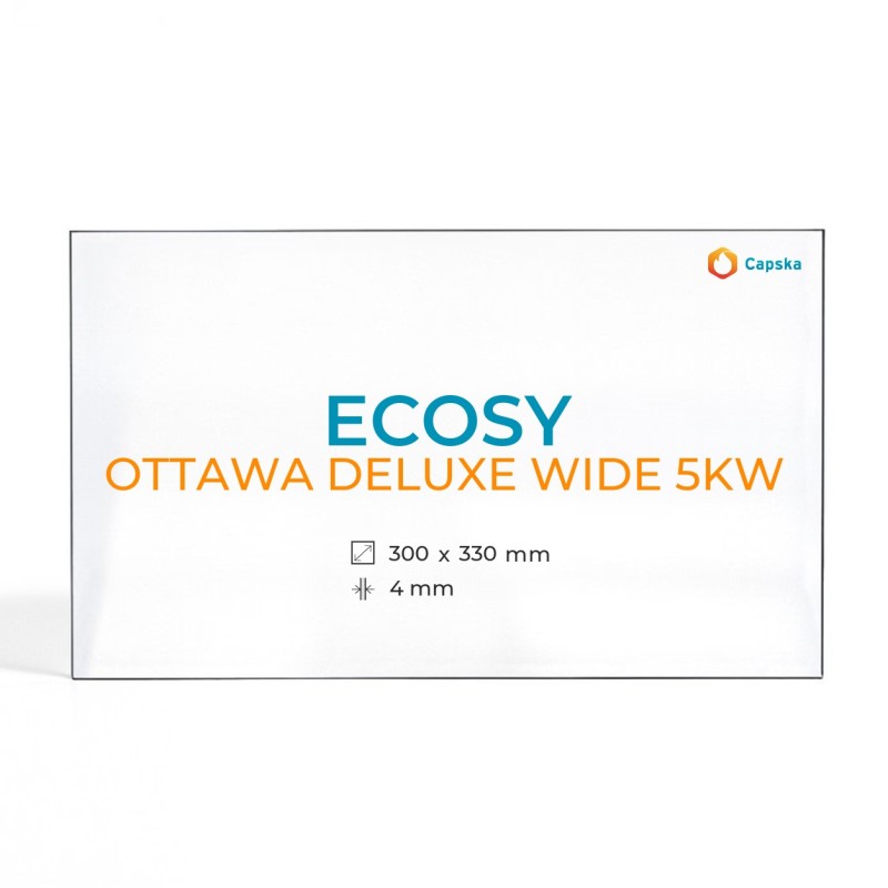 Vetro Ecosy OTTAWA DELUXE WIDE 5KW - Vetro Rettangolo per stufa a legna