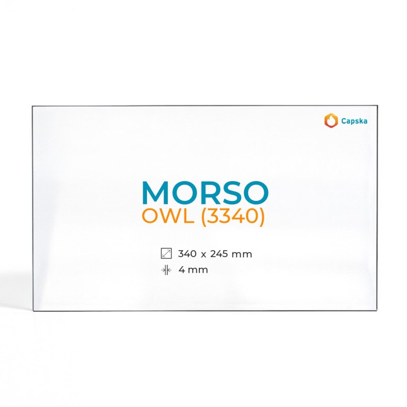 Morso OWL (3340) Glass - Rectangular Panel for Wood Burning Stove