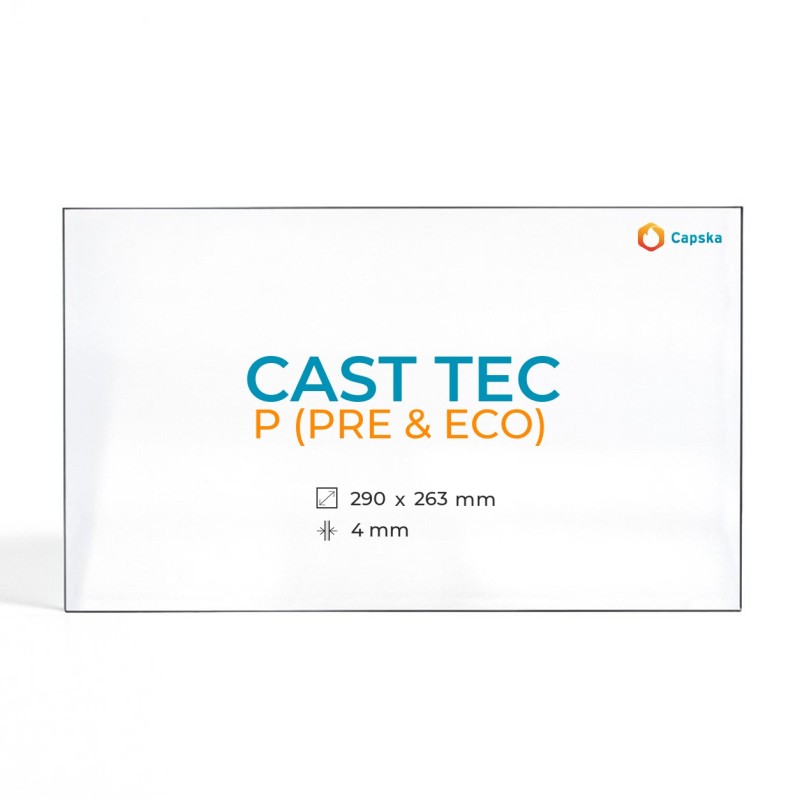 Cast Tec P (PRE & ECO) Glass - Rectangular Panel for Stoves