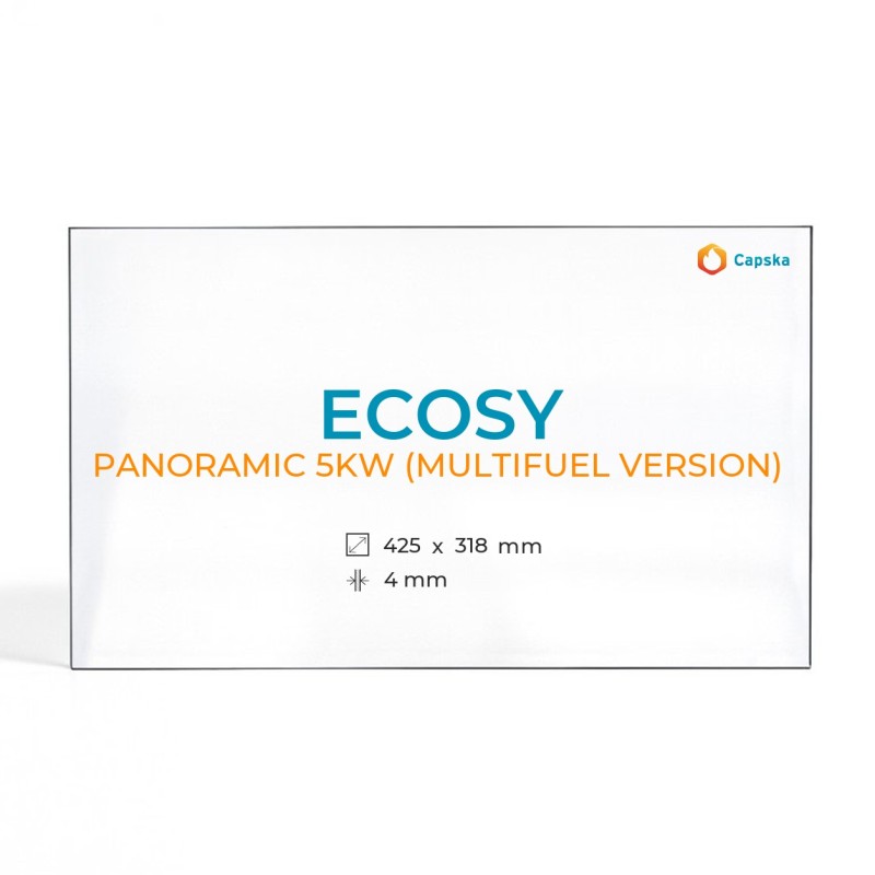 Ecosy PANORAMIC 5KW (MULTIFUEL VERSION) Glas - Rechteck Kaminglas für Kaminofen