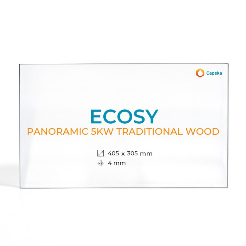 Ecosy PANORAMIC 5KW TRADITIONAL WOOD Glass - Rectangular Panel