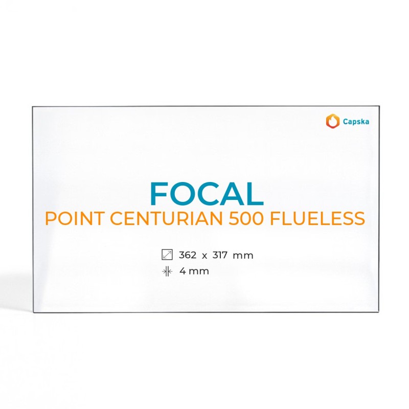 Focal POINT CENTURIAN 500 FLUELESS - Rechteck Kaminglas für Kaminofen