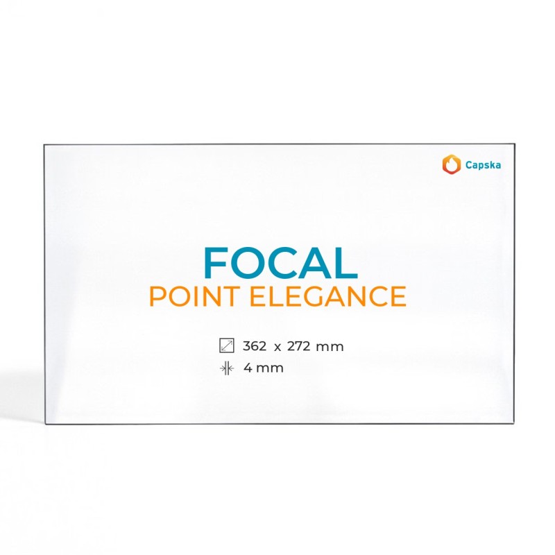 Focal POINT ELEGANCE Glas - Rechteck Kaminglas für Kaminofen