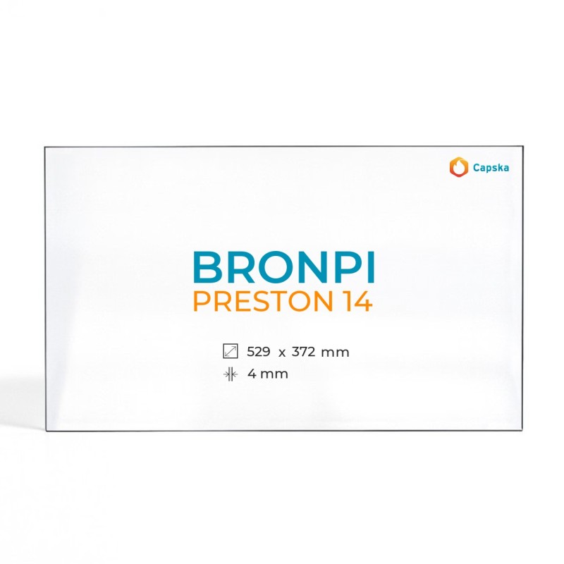 Bronpi PRESTON 14 Glas - Rechteck Kaminglas für Kaminofen