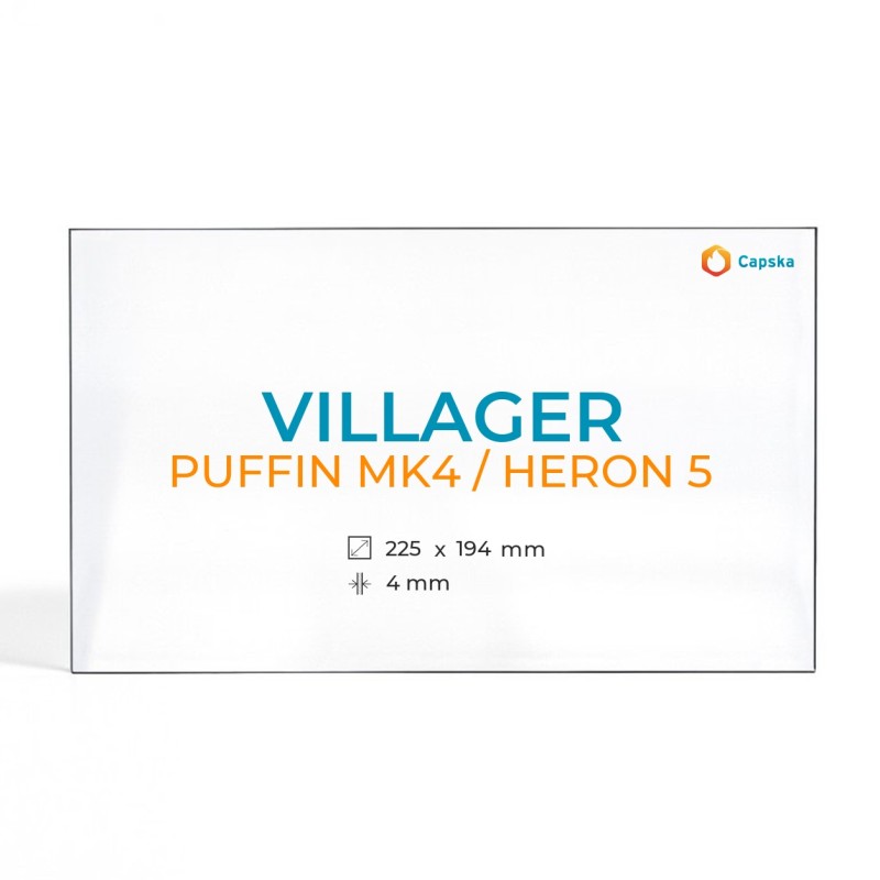 Villager PUFFIN MK4 / HERON 5 Glass Panel for Wood Burning Stove