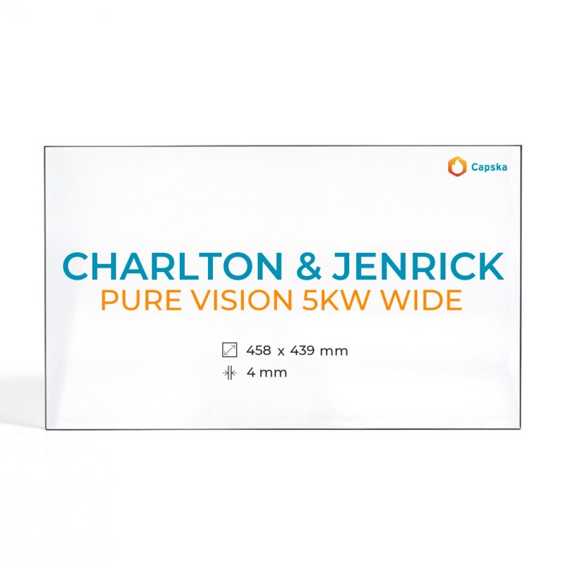 Vitre Charlton & Jenrick PURE VISION 5KW WIDE - Verre Rectangle pour poêle à bois