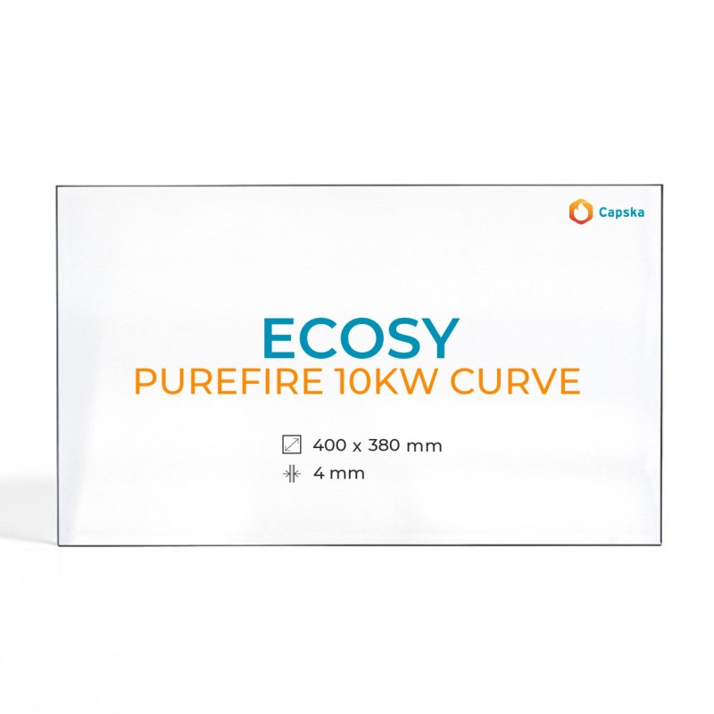 Ecosy PUREFIRE 10KW CURVE Glas - Rechteck Kaminglas | ECOSY