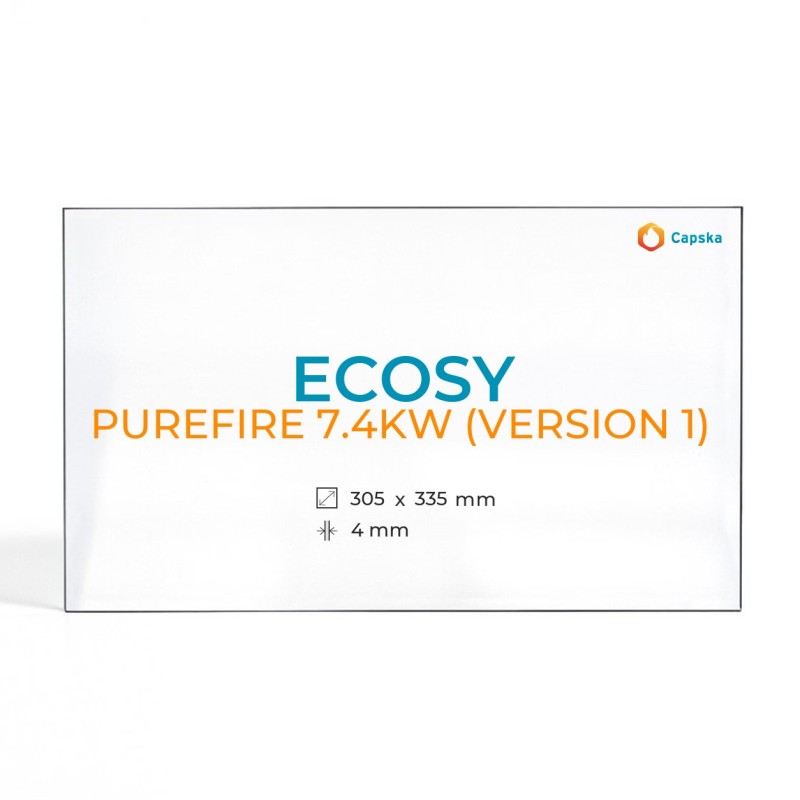 Vetro Ecosy PUREFIRE 7.4KW (VERSION 1) - Vetro Rettangolo per stufa a legna