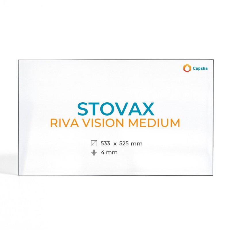 Stovax RIVA VISION MEDIUM Glas - Rechteck Kaminglas für Kaminofen