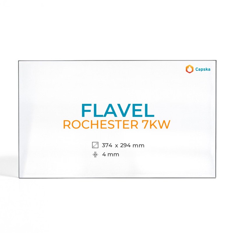Flavel ROCHESTER 7KW Glass - Rectangular Panel for Wood Burning Stove