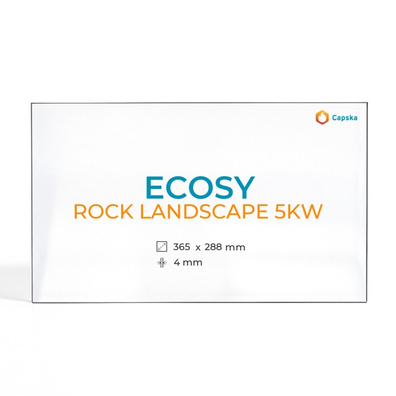 Ecosy ROCK LANDSCAPE 5KW Glas - Rechteck Kaminglas für Kaminofen