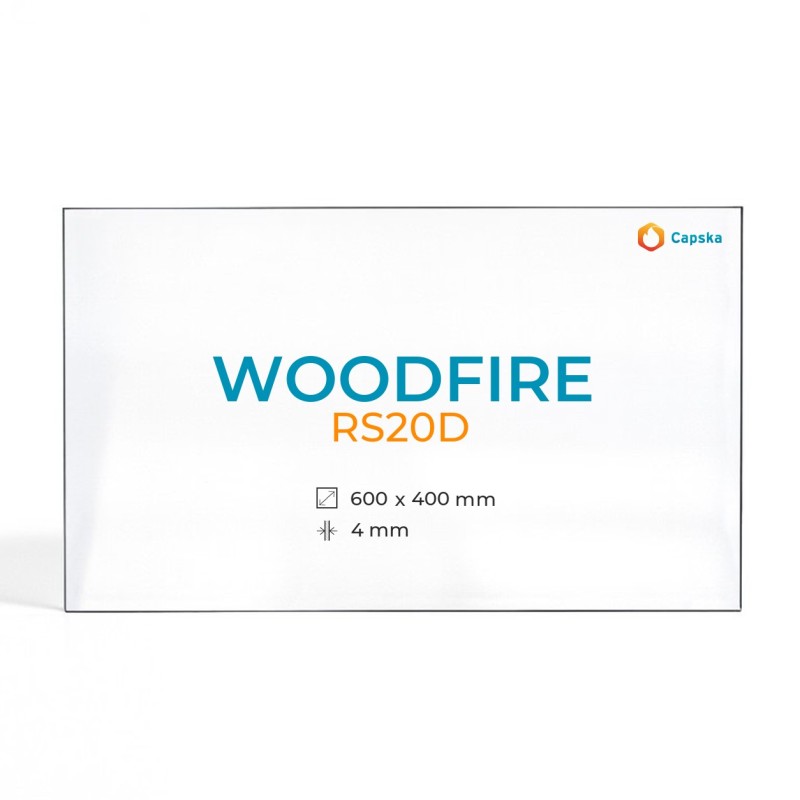 Vitre Woodfire RS20D - Verre Rectangle pour poêle à bois