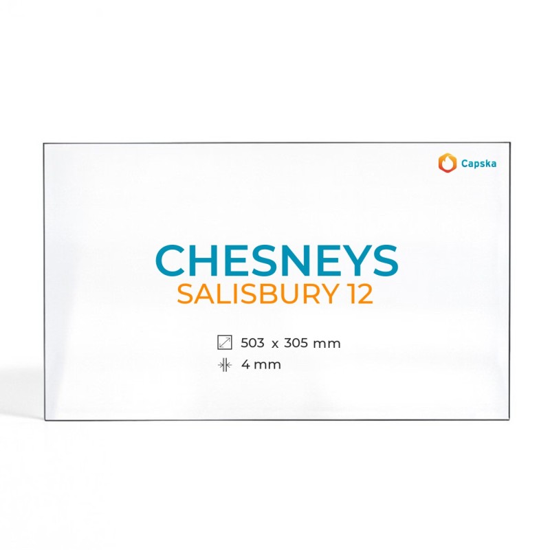 Chesneys SALISBURY 12 Rechteck Kaminglas - Ofenmodell & Abmessungen