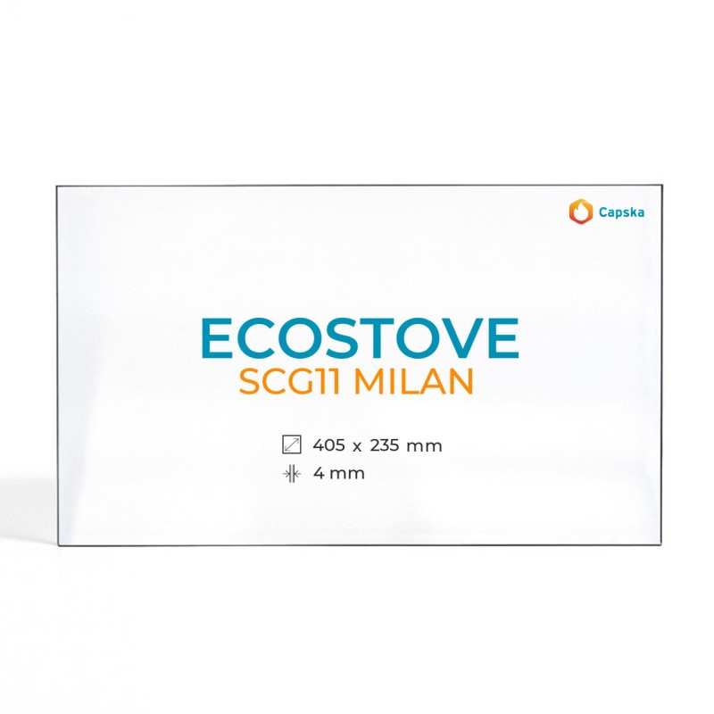 Vitre Ecostove SCG11 MILAN - Verre Rectangle pour poêle à bois