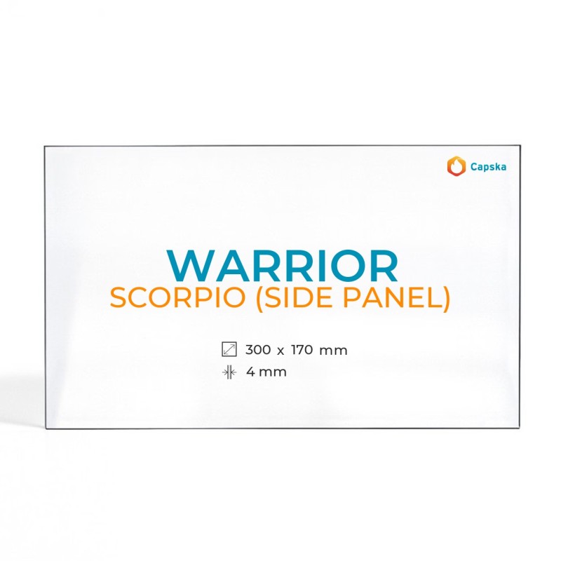 Vetro Warrior SCORPIO (SIDE PANEL) - Vetro Rettangolo per stufa a legna