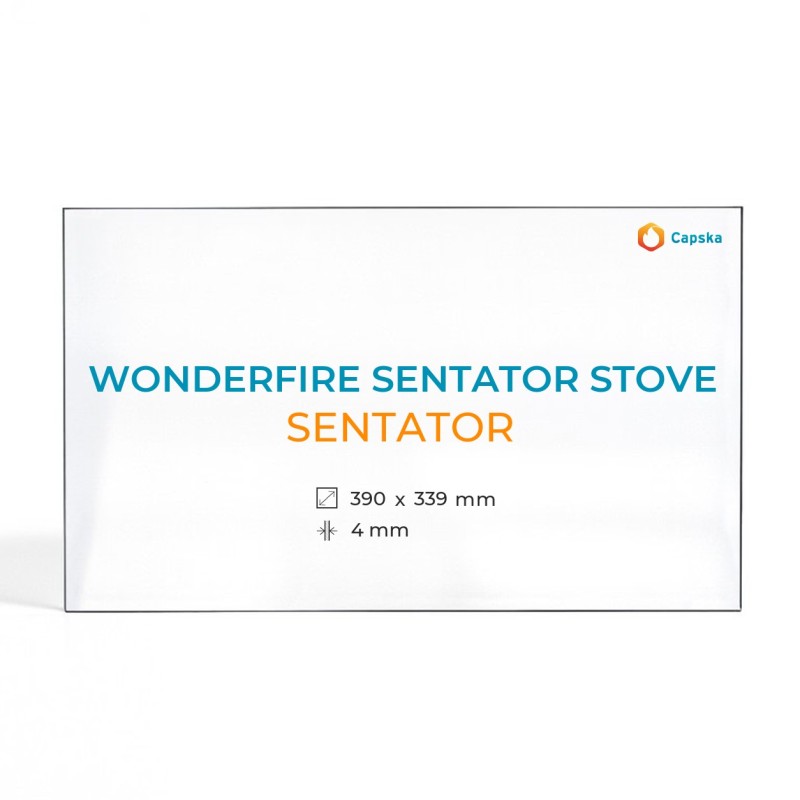Wonderfire Sentator Stove Glass Panel - Rectangular Shape