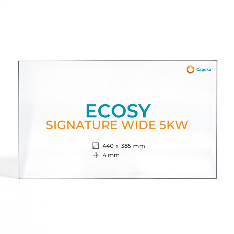 Ecosy SIGNATURE WIDE 5KW Glas - Rechteck Kaminglas für Kaminofen