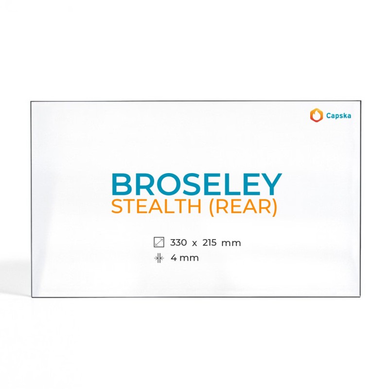 Broseley STEALTH (REAR) Glas - Rechteck Kaminglas für Kaminofen