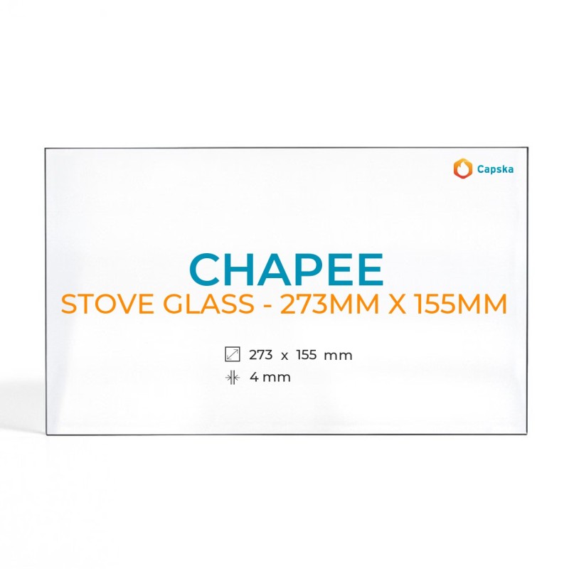 Verre Chapee STOVE GLASS - 273MM X 155MM pour poêle à bois
