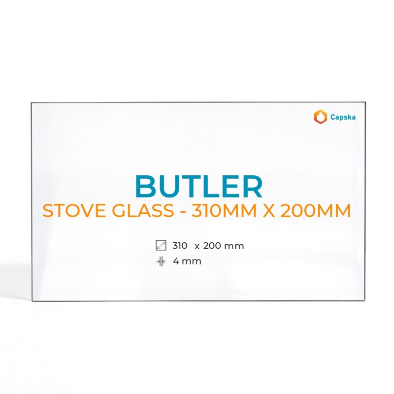 Butler STOVE GLASS - Rectangular Panel for Wood Burning Stove