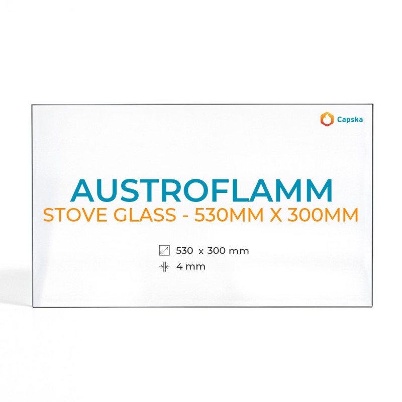 Austroflamm STOVE GLASS - Rechteck Kaminglas 530 x 300 mm