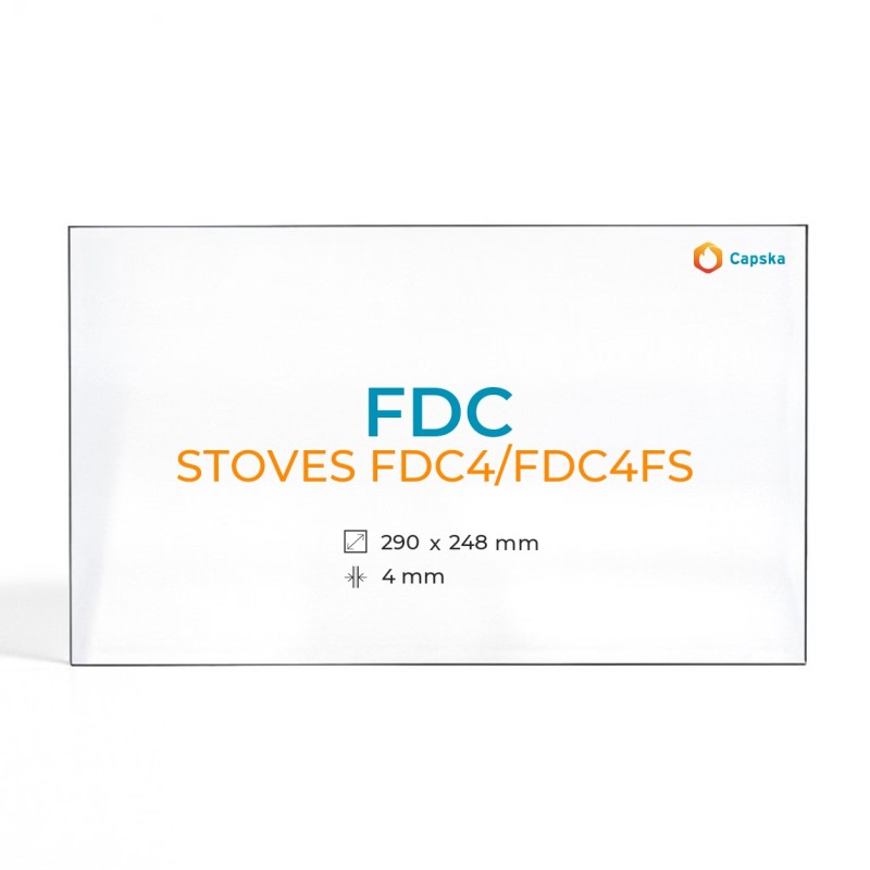 FDC STOVES FDC4/FDC4FS Glass - Rectangular Panel