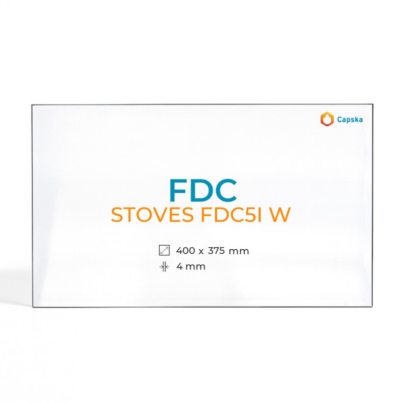 FDC STOVES FDC5I W Glass - Rectangular Panel for Wood Burning Stove