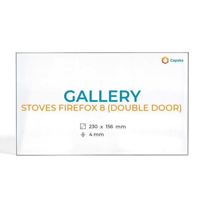 Vitre Gallery STOVES FIREFOX 8 (DOUBLE DOOR) - Verre Rectangle pour poêle à bois