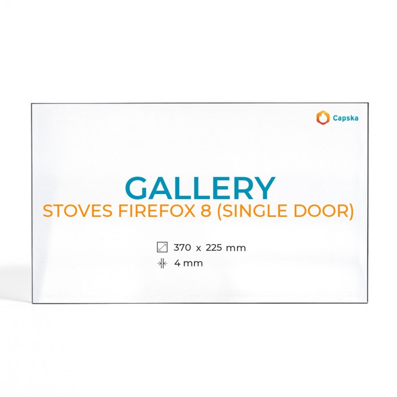 Vetro Gallery STOVES FIREFOX 8 (SINGLE DOOR) - Vetro Rettangolo per stufa a legna