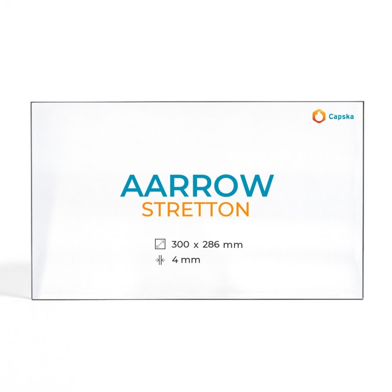 Aarrow STRETTON Glass - Rectangular Panel for Wood Burning Stove