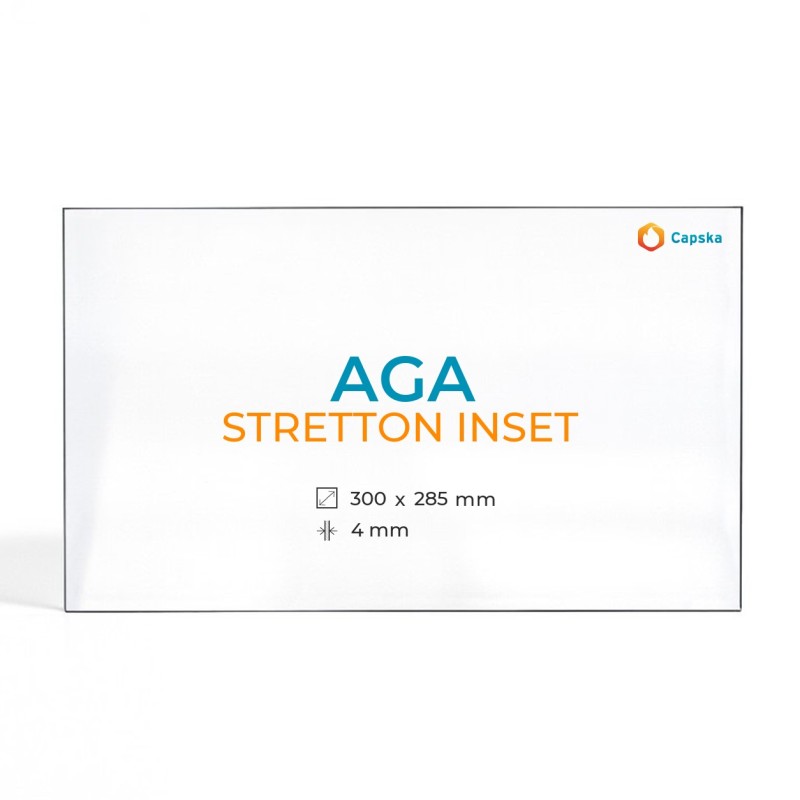 Aga STRETTON INSET Glas - Rechteck Kaminglas für Kaminofen