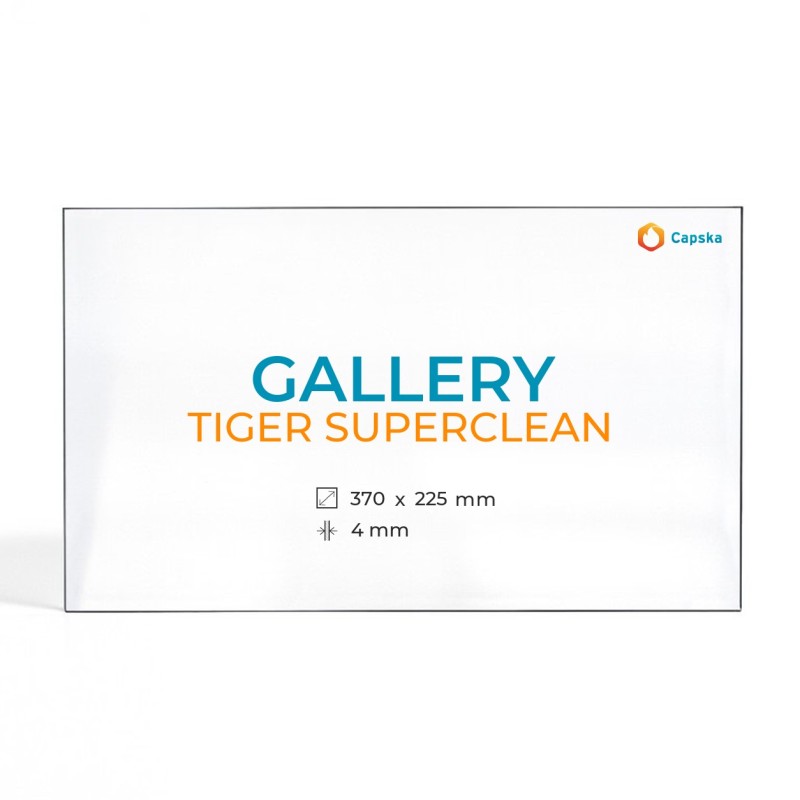 Vitre Gallery TIGER SUPERCLEAN - Verre Rectangle pour poêle à bois
