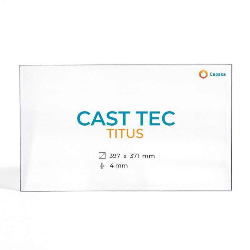 Cast Tec TITUS Glass - Rectangular Panel for Wood Stove